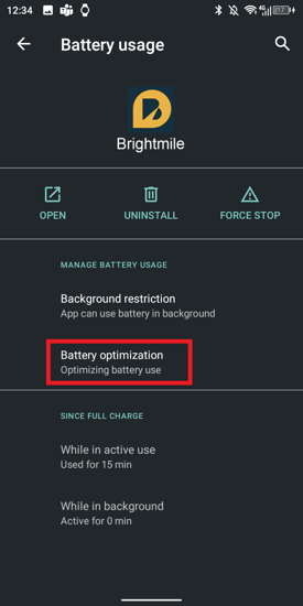 battery usage