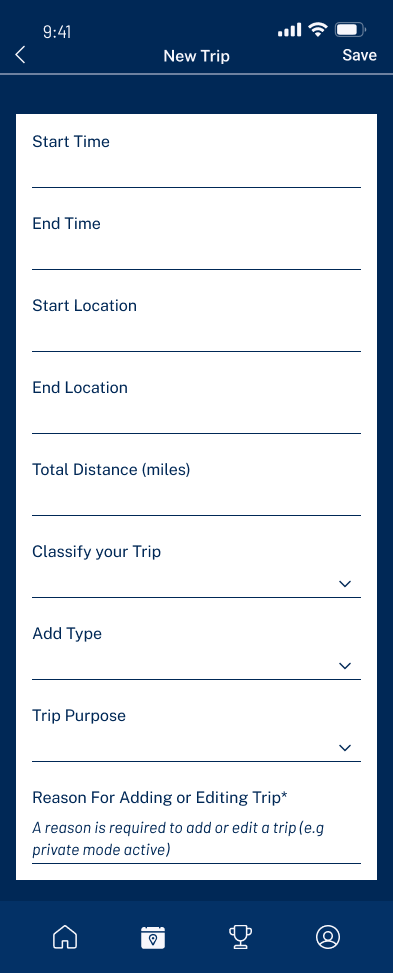 How do I manually add a missed Trip or edit a partial one?